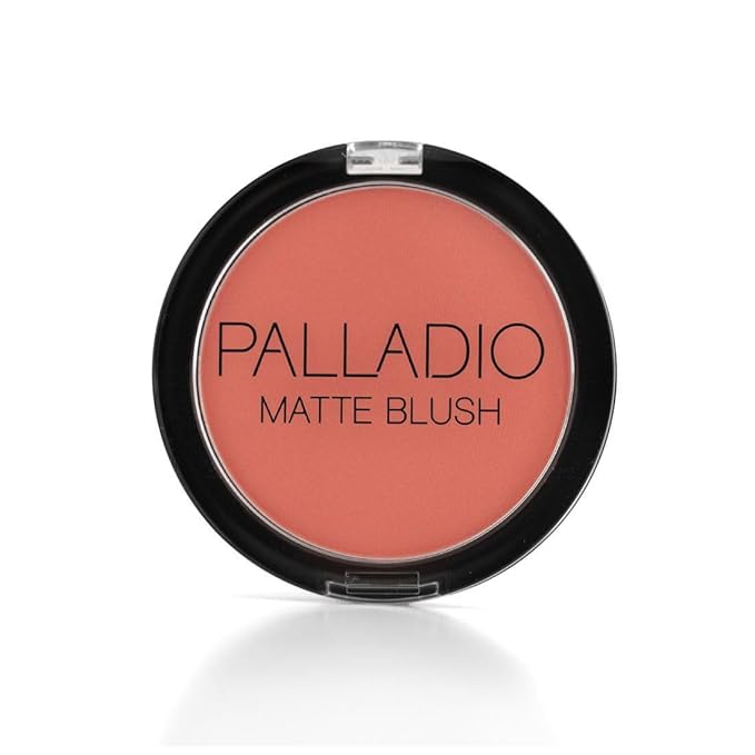 Palladio Matte Blush, Brushes onto Cheeks Smoothly, Soft Matte Look and Even Finish, Flawless Velvety Coverage, Effortless Blending Makeup, Flatters the Face, Convenient Compact, Toasted Apricot-Velvo Beauty