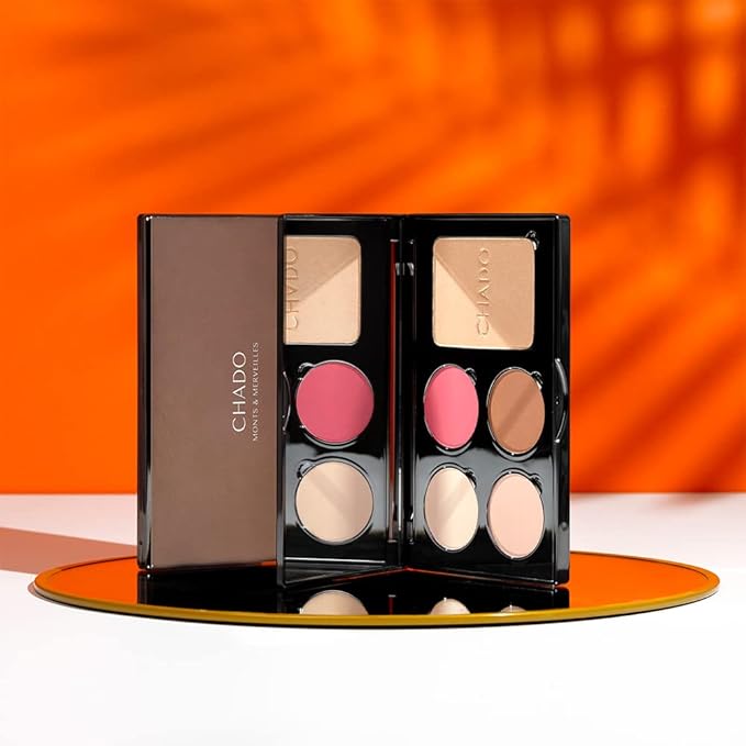 Monts & Merveilles Face Palette – Cream | Bronzer, Concealer, Contour, Blush, Setting Powder | Long Lasting | Face and Cheek Sculpting Palette | Refillable | Cruelty Free (Light to Medium Skin)-Velvo Beauty