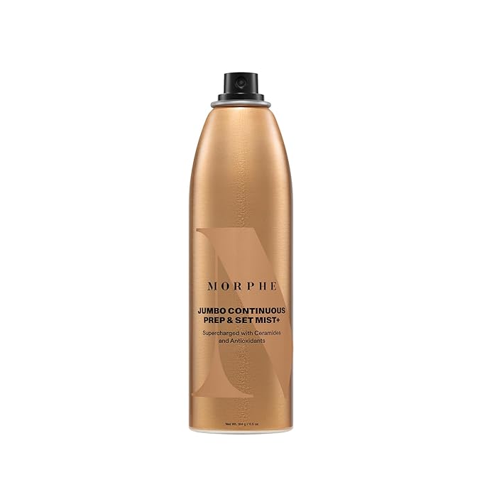 Morphe Jumbo Continuous Prep & Set Face Mist - Hydrating Setting Spray for Makeup & Skin Prep - Enriched with Ceramides and Antioxidants for a Radiant Finish (6.5 oz)-Velvo Beauty
