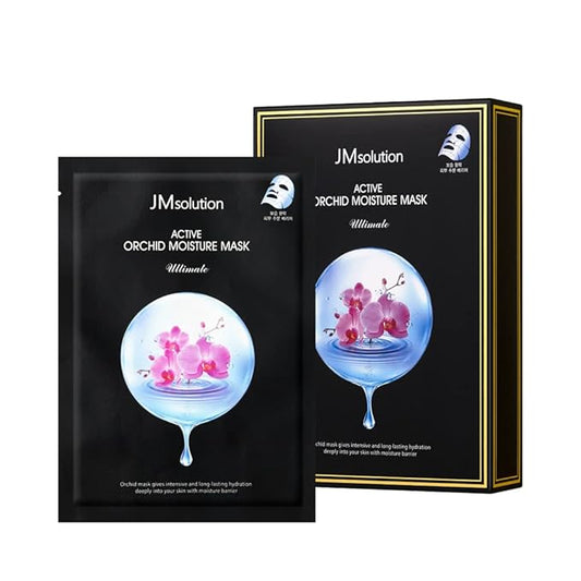 JMsolution Marine Luminous Pearl Deep Moisture 3 Step Skin Care Face Mask - Korean Skincare Facial Mask - boosting Brightening Moisturizing-10 Sheets for Dry Skin (Orchid)-Velvo Beauty