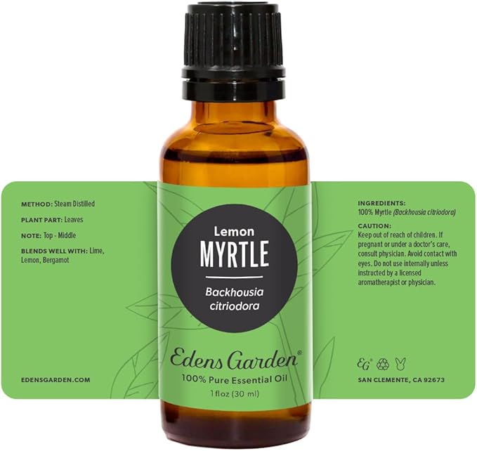 Edens Garden Myrtle- Lemon Essential Oil- 100% Pure Premium Grade, Undiluted, Natural, Therapeutic, Aromatherapy, The Best for Diffuser, Candle, Laundry, Humidifiers 30 ml (1 fl oz)-Velvo Beauty