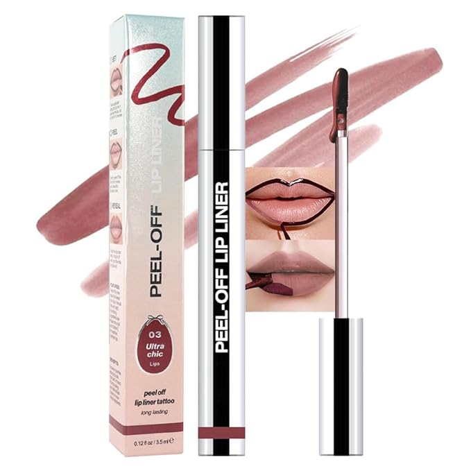 Matte Lip Gloss Stain-Peel Off Lip Liner Tattoo, Brownish Red Lip Tint,Long Lasting Peel Off Lip Stain, Waterproof Transfer-proof Lip Mask Lip Liner Peel Off Lip Gloss,Stayn Lip Makeup. #03-Velvo Beauty