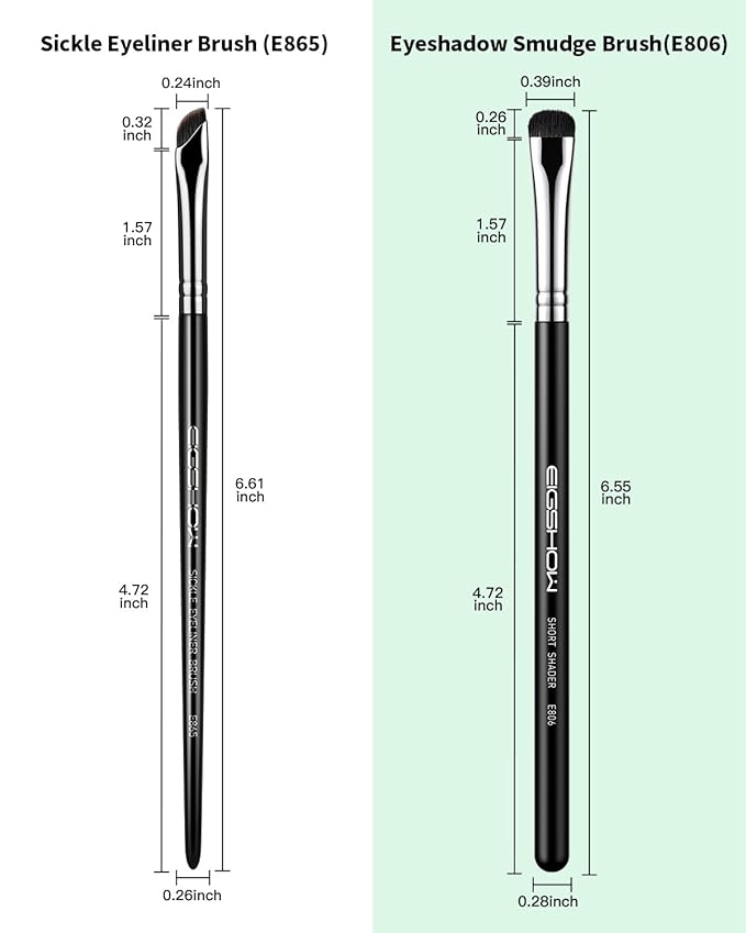 EIGSHOW Eyeshadow Smudge Brush & Eyeliner Brush, High-End Precision Eye Makeup Tools for Blending Cat Eye, Winged Liner (E865&E806)-Velvo Beauty
