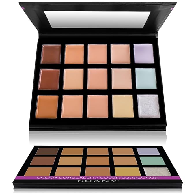 SHANY Cream Concealer Foundation Color Corrector Makeup Palette with Mirror - 12 Color Cosmetics Palette - CONCEALER-Velvo Beauty