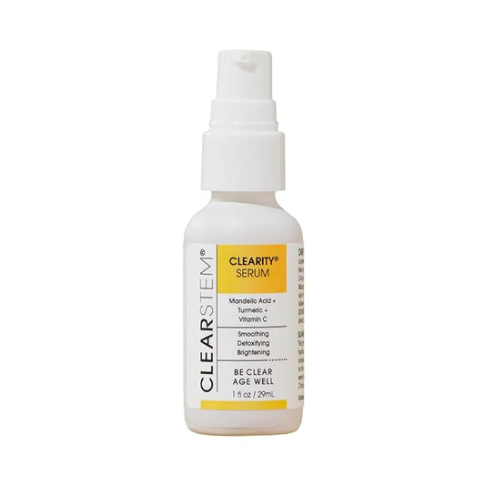 CLEARSTEM - CLEARITY The Blackhead Dissolver Mandelic Acid Serum - Vitamin C, Turmeric, Collagen Boost - All Skin Types - Facial Skin Care Products - Gluten Free, Cruelty Free - 1 fl oz / 29ml-Velvo Beauty