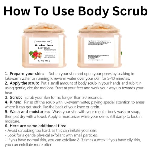 Geranium + Pecan Body & Foot Scrub 10 oz - a refreshing exfoliating experience, leaving your skin feeling smooth, soft, and revitalized - The best stocking stuffer.-Velvo Beauty