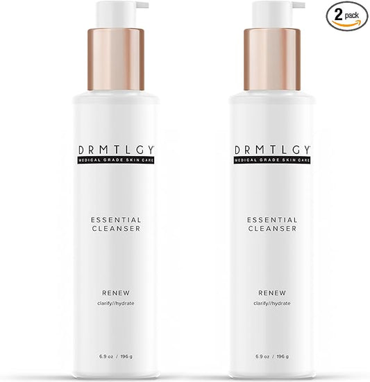 DRMTLGY Essential Facial Cleanser - Gentle Face Cleanser and Face Wash for Women and Men with Anti-Aging Peptides & Hyaluronic Acid. 6.9 fl oz, 2 Pack-Velvo Beauty