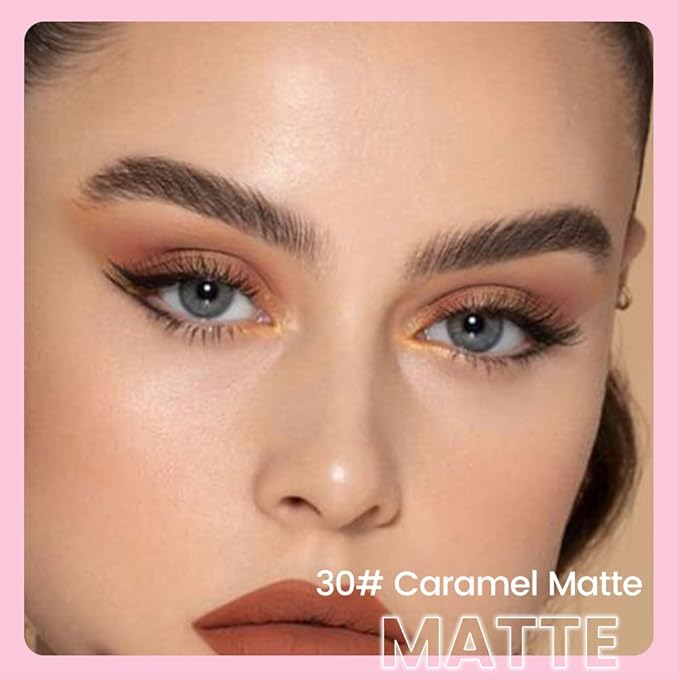 Kaely 2in1 Cream Eye Shadow Brightener Sticks for Eyes, Pencil Eyeshadow Applicator Stick Waterproof Pigmented, Eye Shadow Palette Highlighter Makeup, sombras para ojos, 30 Caramel Matte-Velvo Beauty