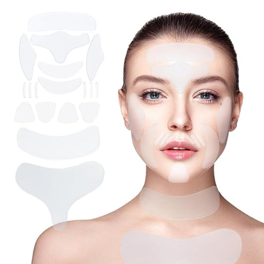 18 Pcs Wrinkle Patches,Reusable Silicone Face, Forehead, Neck & Chest Wrinkle Pads – Anti Aging Overnight Facial Smoothing Pads for Fine Lines, Decollete Care, Skin Rejuvenation-Velvo Beauty