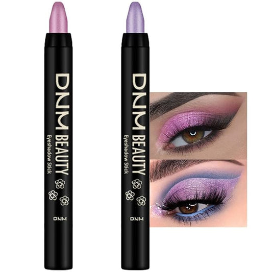 evpct 2Pcs Cream Eyeshadow Sticks Set for Eyes Vioiet Pink & Light Purple Shimmer Eye Crayon Shadow Brightener Stick Pencil Pen Bulk sombras en crema para ojos 07+08-Velvo Beauty