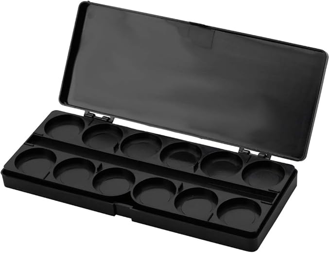 Nail Art Palette, 24 Grid Plastic Nail Art Paint Color Mixing Palette Plate Watercolor Pigment Color Mixing Case Manicure Drawing Tray(Black)-Velvo Beauty