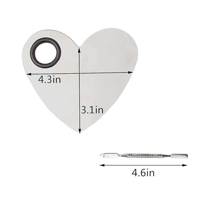 Stainless Steel Heart Shaped Makeup Palette Spatula - Makeup Artist Makeup Enthusiast Tools for Blending Cosmetic Foundation Shades-Velvo Beauty