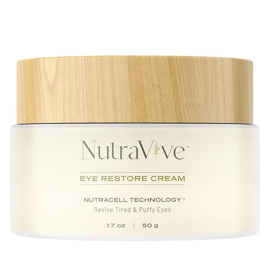 NutraVive Eye Restore Cream – Age Circle & Puffy Eyes Treatment, 1.7 Oz – Revive, Firm & Lift Tired Eyes & Reduce Fine Lines & Wrinkles – Anti-Aging Under Eye Collagen Boosting Cream.-Velvo Beauty