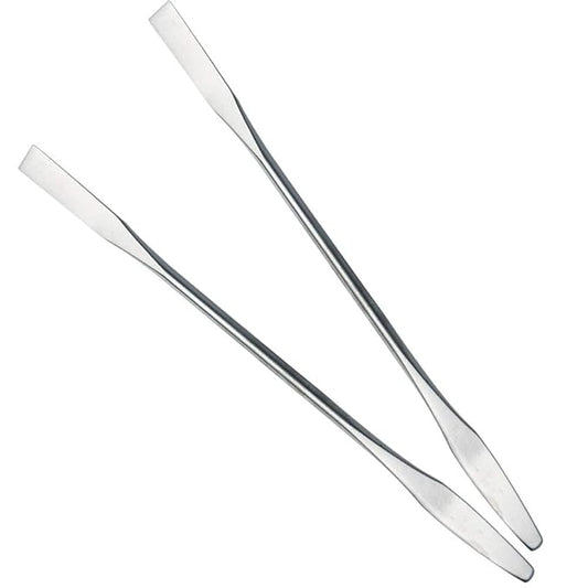 2Pcs Stainless Steel Cosmetic Mixing Makeup Spatula Nail Art Palette Stick Stirring Rod Mixer Artist Tool for Beauty Salon Color Cream Mixing Professional and Personal Use, Silver-Velvo Beauty