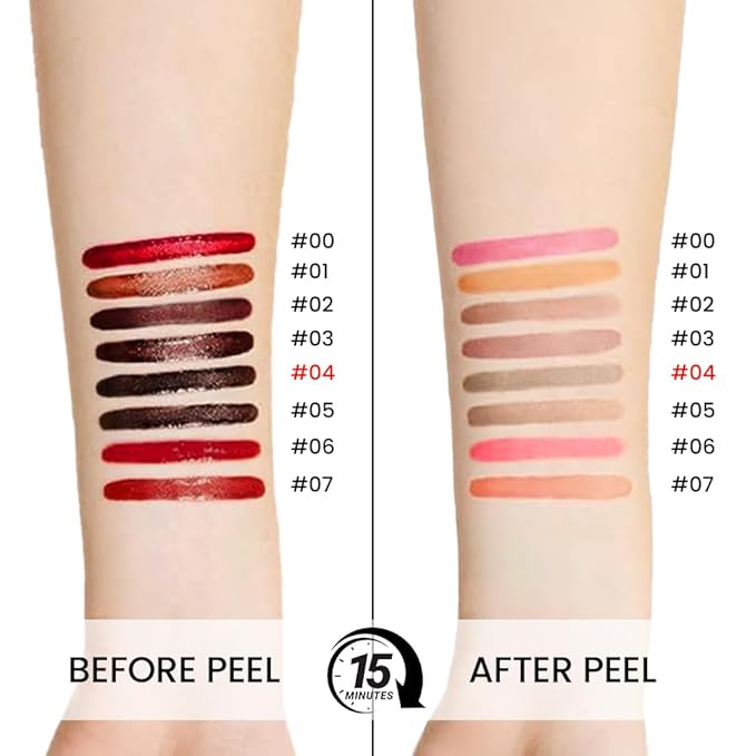 Peel Off Matte Liquid Lip Gloss Stain-Lip Liner with Tweezer, Light Taupe Peel Off Lip Stain, Long Lasting & Waterproof Lipstick Tattoo, Transfer-Proof Lip Gloss for All Skin Types (04#, 1Pcs)-Velvo Beauty