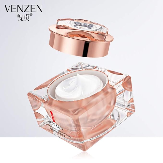 VENZEN Gold Moisturizing Eye Cream Anti Aging Anti Wrinkle Shade Dark Circles Shine Serum Glycerin Delicate Hyaluronic Acid 15g-Velvo Beauty