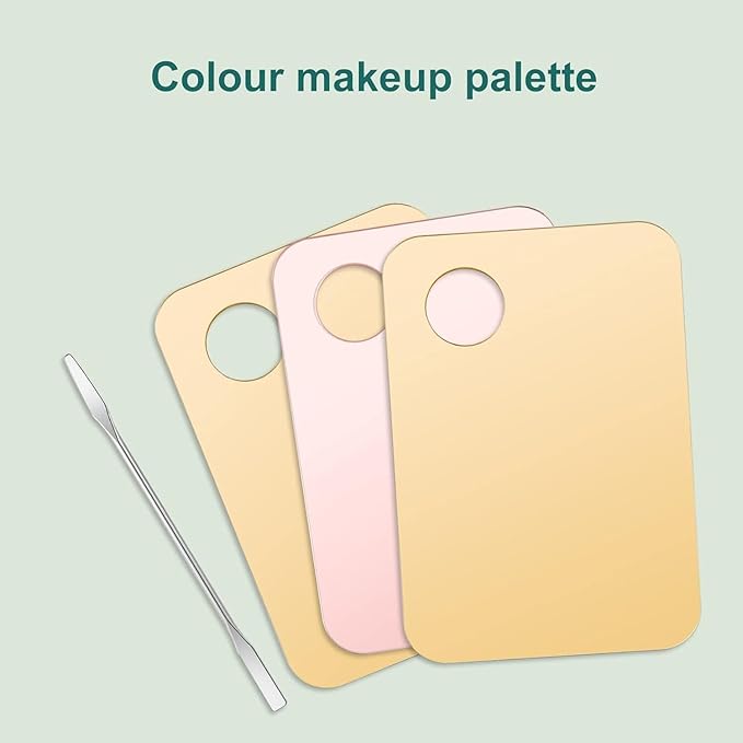 Pink Cosmetic Makeup Palette, Nail Art Palette with Spatula, DIY Makeup Mixing Palette, Beauty Salon Color Cream Mixing Palette, Nail Art Painting Mixed, Makeup Display Board Beauty and Personal Care-Velvo Beauty