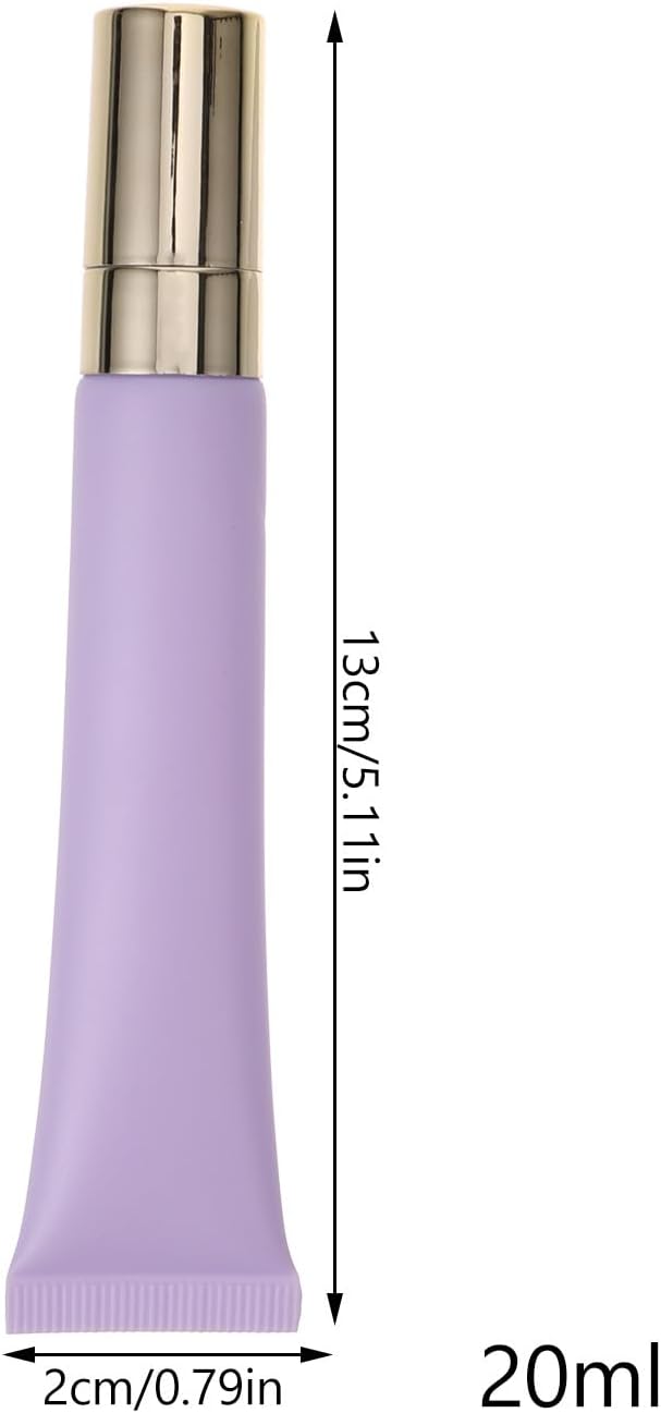 Empty Eye Cream Squeeze Tubes: 20ml Refillable Essential Oil Roller Sample Travel Container Cosmetics Roll on Bottle Dispenser for Lip Balm Gloss-Velvo Beauty