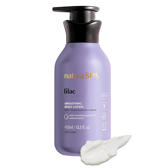 Nativa SPA by O Boticário, Lilac Smoothing Body Lotion with Nourishing Quinoa Oil + BioRetinol, Fragranced Skin Moisturizer, 13.5 Ounce-Velvo Beauty