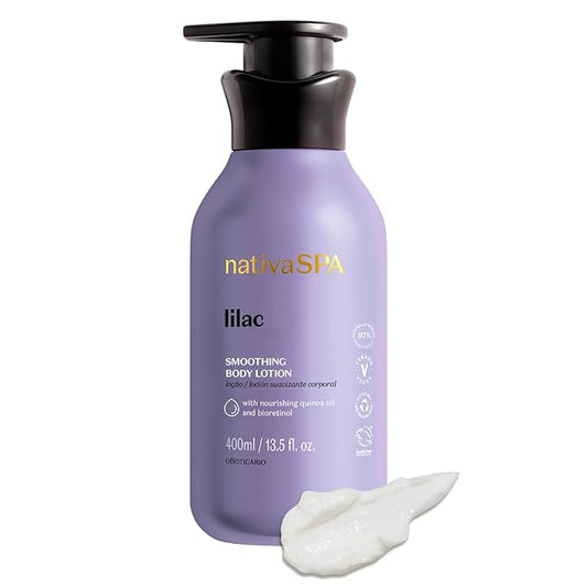 Nativa SPA by O Boticário, Lilac Smoothing Body Lotion with Nourishing Quinoa Oil + BioRetinol, Fragranced Skin Moisturizer, 13.5 Ounce-Velvo Beauty