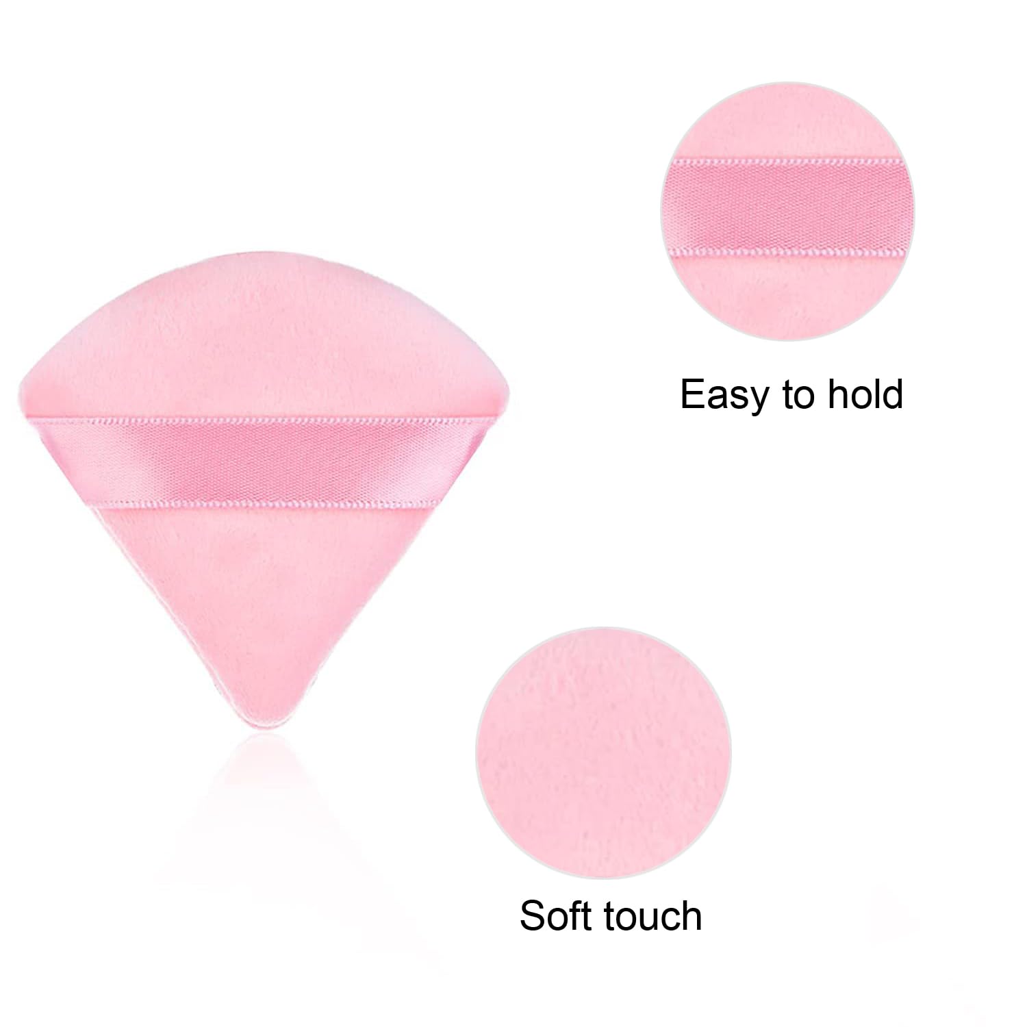 24 Pieces Powder Puff, Triangle Makeup Puff Cotton Powder Face Washable Body Powder Puff for Loose Powder Body Cosmetic Foundation Sponge Makeup Tool (12DP12LP)-Velvo Beauty
