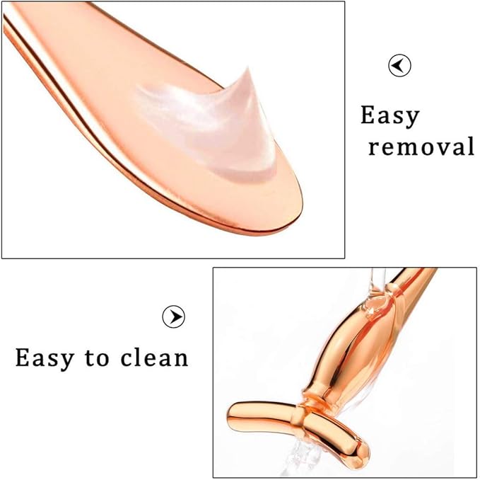 Pimoys 2 Pcs Metal Eye Cream Applicator Face Roller Massager Tool,Eye Massage Wand Stick Women for Facial Massager for Reducing Puffiness Wrinkle Gift for Women-Velvo Beauty