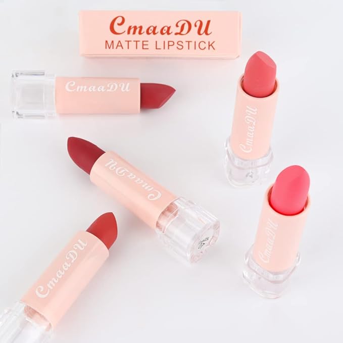 evpct 5Pcs Dark Orange Red Pink Mauve Matte Lipstick Pack Sets for Women Red Silky Velvet Lipstick Matte Long Lasting Smudge Proof Lipstick Lip Stain Makeup Sets Kit matte lipstick 24 hours original 3-Velvo Beauty