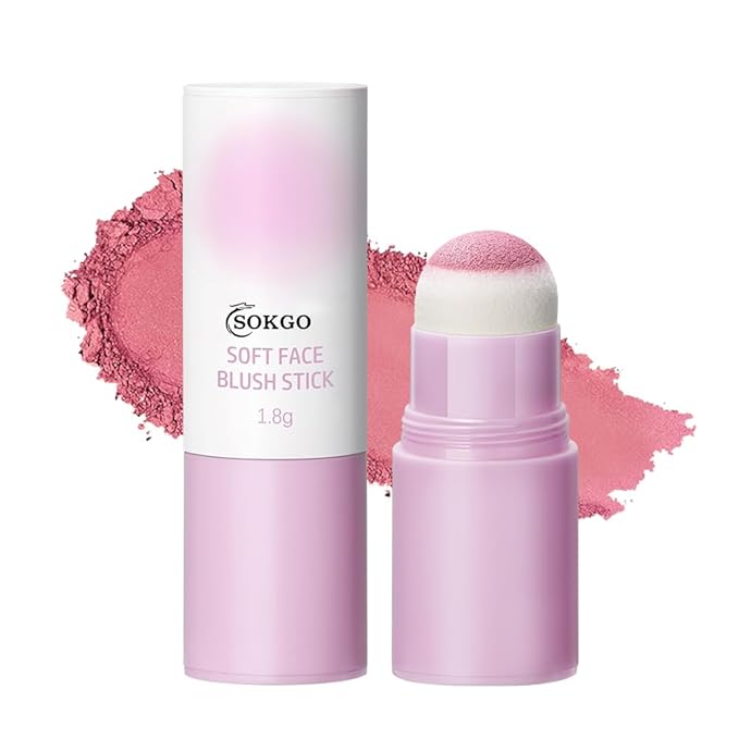 Soft Face Blush Stick, Matte Natural Long Lasting Blush for a Flawless Finish, Creamy Blendable Formula for All Skin Types, Everyday Wear Professional Quality Makeup (Warm mauve, Large)-Velvo Beauty