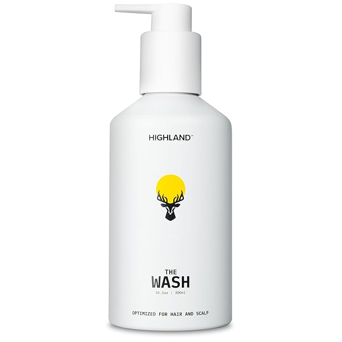Highland: The Wash. Your new hair and scalp optimized shampoo alternative. Hydrating, balancing, nourishing & strengthening. Crafted with botanical ingredients.-Velvo Beauty