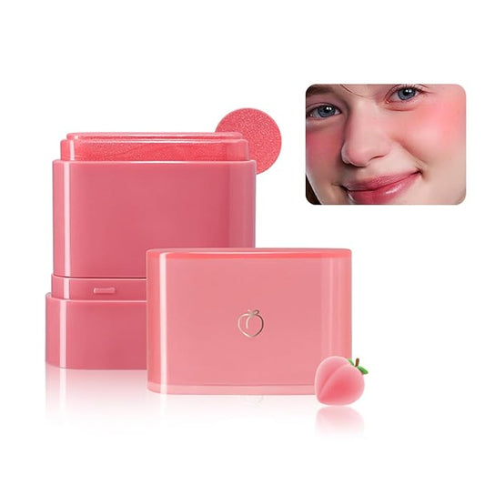 Multi-Purpose Makeup Hydrating Cream Blush Stick, Beauty Solid Moisturizer Stick For Cheek & Eyes & Lips,Waterproof Natural Moisture Smooth Blendable Matte Finish Face Blush Makeup (#01 Peach)-Velvo Beauty