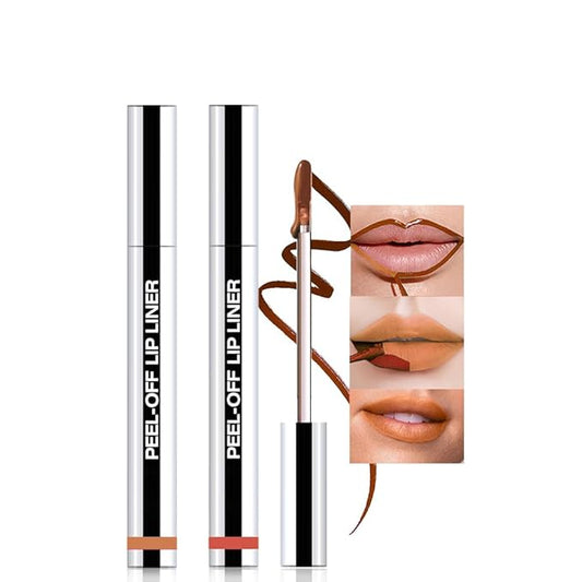 2Pcs Matte Liquid Lip Stain Peel Off Lip liner Tattoo, Matte Peel Off Lip Stain, Long Lasting Waterproof Lipstick Lip Gloss Stain, Transfer-proof for All Skin Types (0.24 fl oz-01#+07#)-Velvo Beauty