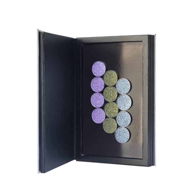 Strong 4-layers Empty magnetic palette book palette(White wood grain)+1pcs Makeup Depotting Spatula+50pcs Round Metal Stickers+50pcs Square Metal Stickers-Velvo Beauty
