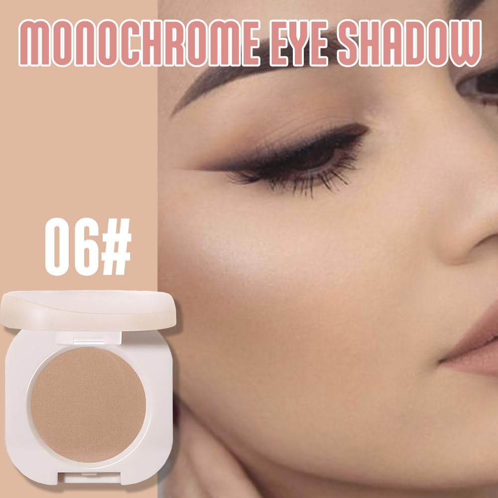 Matte Eyeshadow Monochrome, Rice Brown Eye Shadow Makeup, Neutral Matte Pressed Powder, Single Vegan Eyeshadow, Highly Pigmented Natural Eyeshadow Palette,Single Long Lasting Deep Nature Eye Make 06#-Velvo Beauty