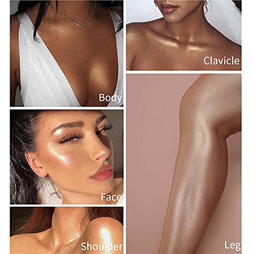 2 Pack Body Luminizer,Shimmer Body Highlighter Makeup Liquid Gloss Makeup for Glitte Face Body Gloss Cream.(104 Soft Yarn Pink)-Velvo Beauty