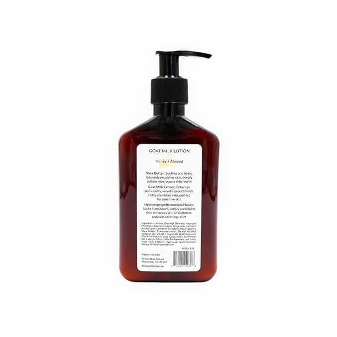 Goat Milk Lotion, Honey Almond Fragrance, Hydrating Lotion for Men & Women With Nourishing Goat Milk, Shea Butter, Sunflower Oil & Aloe, Packed With Vitamin A, E & Selenium, 9 Oz-Velvo Beauty