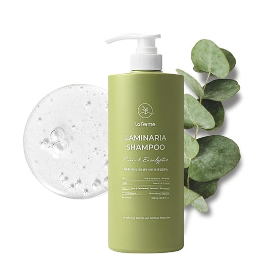 laferme Laminaria Shampoo with Organic Ingredient, Korean Clarifying Shampoo, Hydrating for Dry Hair, Strengthening for Weak Hair, Sulfate & Paraben-Free, for Women & Men, 33.8 FL OZ, Pine Eucalyptus-Velvo Beauty