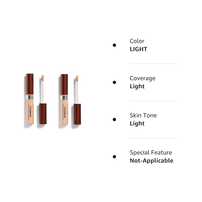 COVERGIRL Clean Invisible Concealer, Light 125, 0.32 Fl Oz, 2 Count-Velvo Beauty