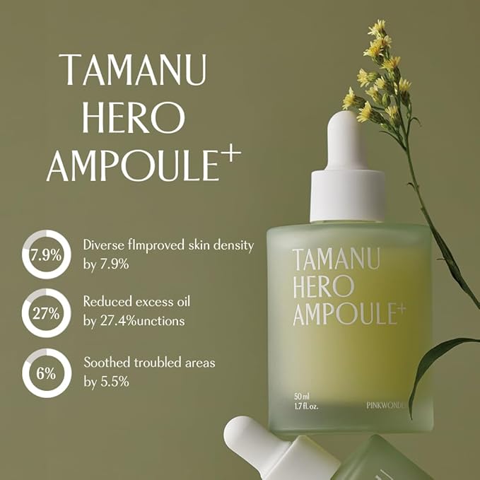 PINKWONDER Tamanu Hero Ampoule⁺ 1.69oz (50ml), 50,000ppm Tamanu Oil for Soothing-Velvo Beauty