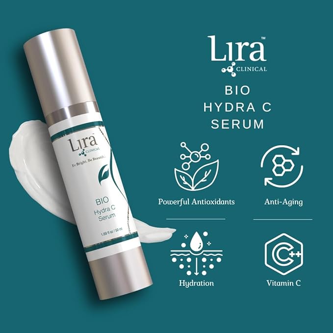 Lira Clinical BIO Hydra C Serum – Vitamin C Face Serum with Citric Acid and Plant Stem Cells – Hydrates Skin and Reduces Visible Signs of Aging – Daily Skincare Solution with Antioxidants - 50 ml-Velvo Beauty