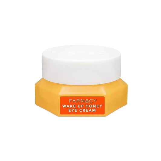 Farmacy Brightening Eye Cream - Wake Up Honey Under Eye Cream for Dark Circles + Puffiness - Caffeine Eye Cream Enriched with Vitamin C + Cranberry Peptide to Smooth Wrinkles Over Time (15ml)-Velvo Beauty