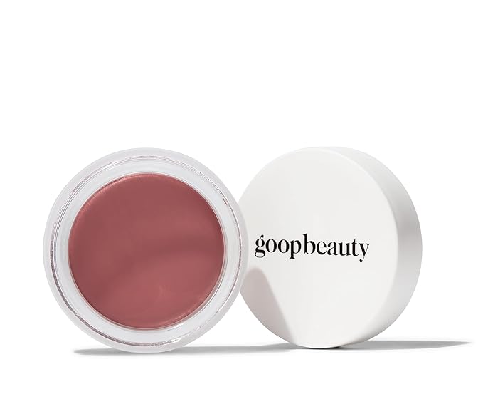 goop Beauty Cream Blush | Sheer Pop of Color for Lips & Cheeks | Vitamin C, Vitamin E, & Safflower Oil | Natural Makeup for Glowing Skin | Paraben & Silicone Free | 0.5 oz | Velveteen - Sheer Mauve-Velvo Beauty