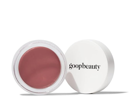 goop Beauty Cream Blush | Sheer Pop of Color for Lips & Cheeks | Vitamin C, Vitamin E, & Safflower Oil | Natural Makeup for Glowing Skin | Paraben & Silicone Free | 0.5 oz | Velveteen - Sheer Mauve-Velvo Beauty