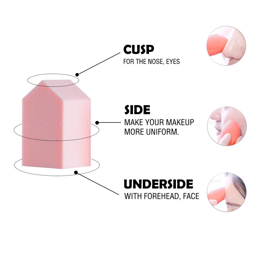 25 PCS Makeup Blenders Sponges Set, Use for Dry and Wet, Perfect for Full Face Curve Blending, Cream, Liquid, Powder Foundation Cosmetics, Latex Free & Soft & Flexible, Pentagon-Velvo Beauty