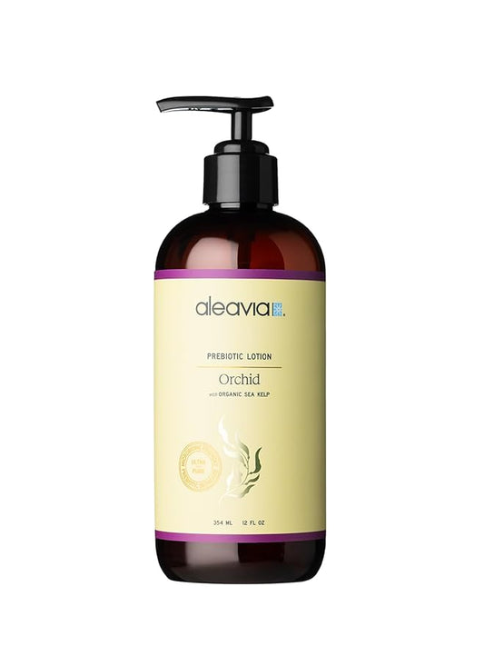 Aleavia Orchid Prebiotic Body Lotion – Lightly Scented, All-Natural Moisturizing Body Lotion with Organic Essential Oils for Soft, Smooth Skin – 12 Oz-Velvo Beauty