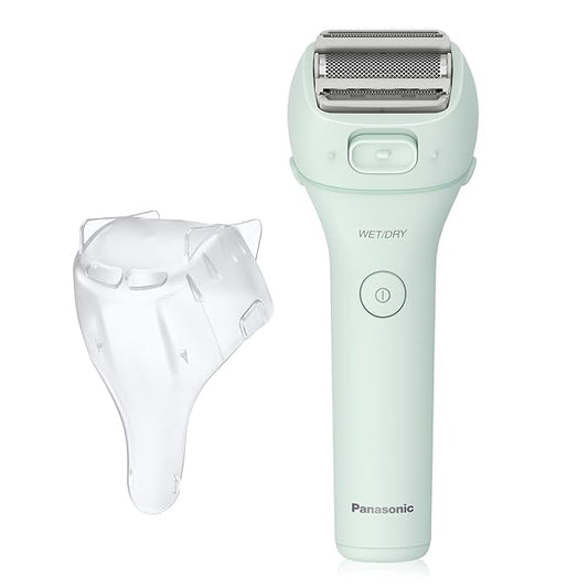 Panasonic Electric Razor for Women, Cordless 3-Blade Shaver with Pop-Up Trimmer, Wet Dry Operation - ES-AWL6AG (Mint)-Velvo Beauty