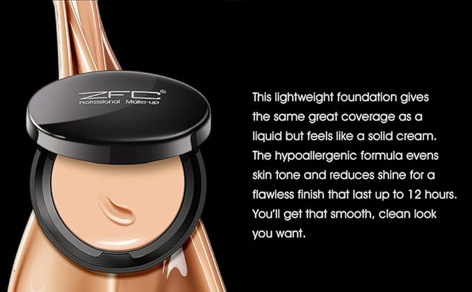 Foundation Makeup Concealer, Medium-to-Full Coverage Foundation Cream, Long Lasting Waterproof Up to 12HR Hybrid Setting Powder-Velvo Beauty