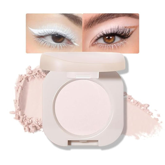 Pressed Single Matte Eyeshadow Palette, Matte nude White Eyeshadow For Old Women, Pigmented Waterproof Sombras Para Ojos, Single Pressed Powder Vegan, Talc, Paraben & Cruelty Free(01)-Velvo Beauty