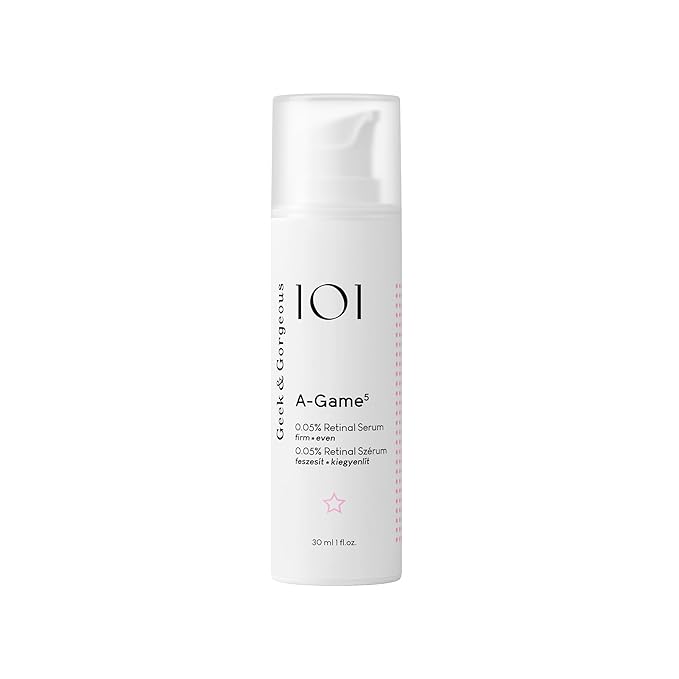 Geek & Gorgeous - A-Game 5-0.05% Retinal serum - silky, light with medium-strength retinal, anti-aging - all skin types, especially combination & oily skin, 1 oz-Velvo Beauty