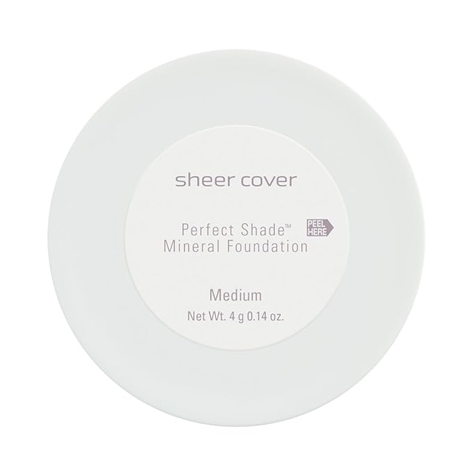Sheer Cover Perfect Shade - Mineral Foundation Makeup Kit w Free Foundation Brush - Medium Shade - Foundation Powder Makeup and Mineral Makeup, Best Full Coverage Foundation 4 Grams-Velvo Beauty