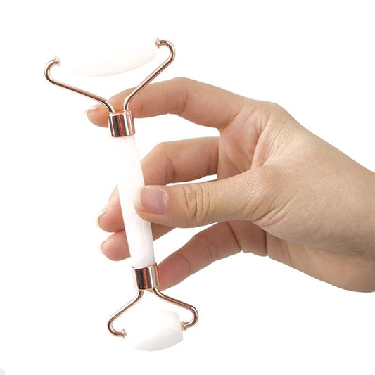 Jade Roller and Gua Sha Set - Facial Body Eyes Neck Massager Tool for Beautiful Skin Detox - Reduce Wrinkles Aging -(White Jade)-Velvo Beauty